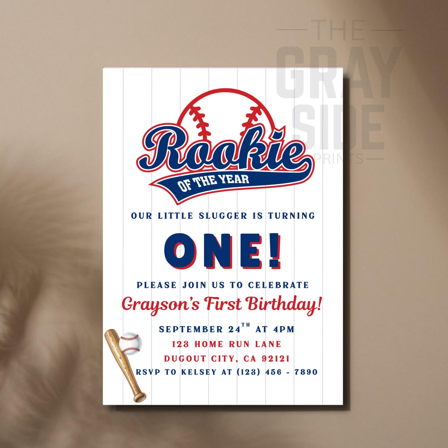 First Birthday Invite Baseball Rookie of the Year Birthday Invitation Rookie Birthday Invite Rookie Year Invite 1st Birthday Invite