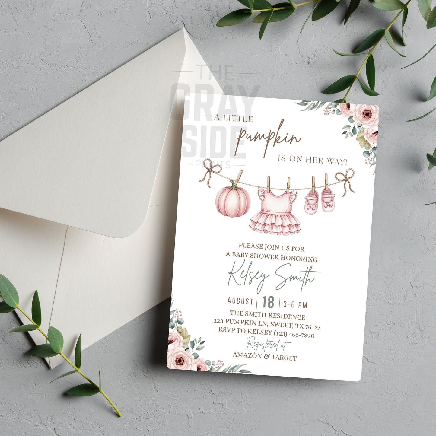 Little Pumpkin Baby Shower Invitation Fall Baby Shower Invite Editable Baby Shower Template Girl Baby Shower Invitation Pink Baby Shower