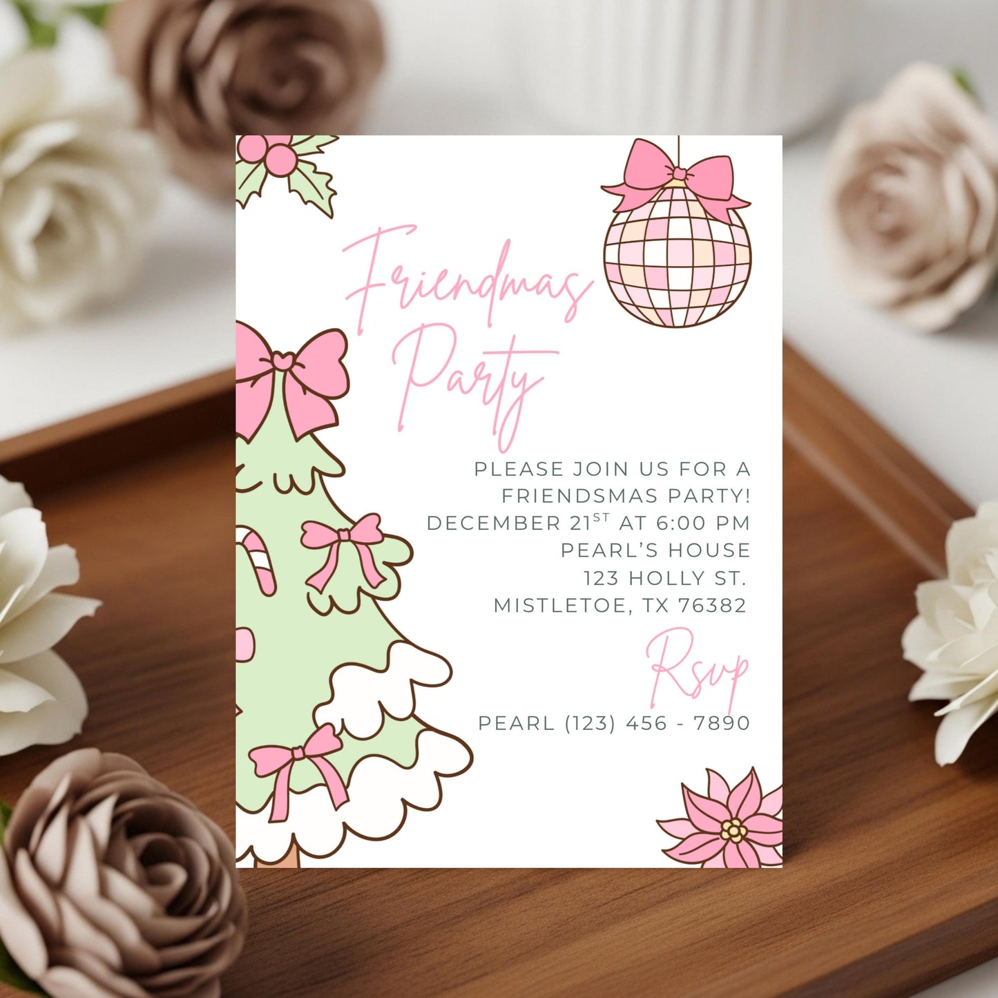 Friendsmas Party Invitation Christmas Party Invitation Girls Christmas Party Christmas Party With Friends Christmas Dinner Party Girls Night