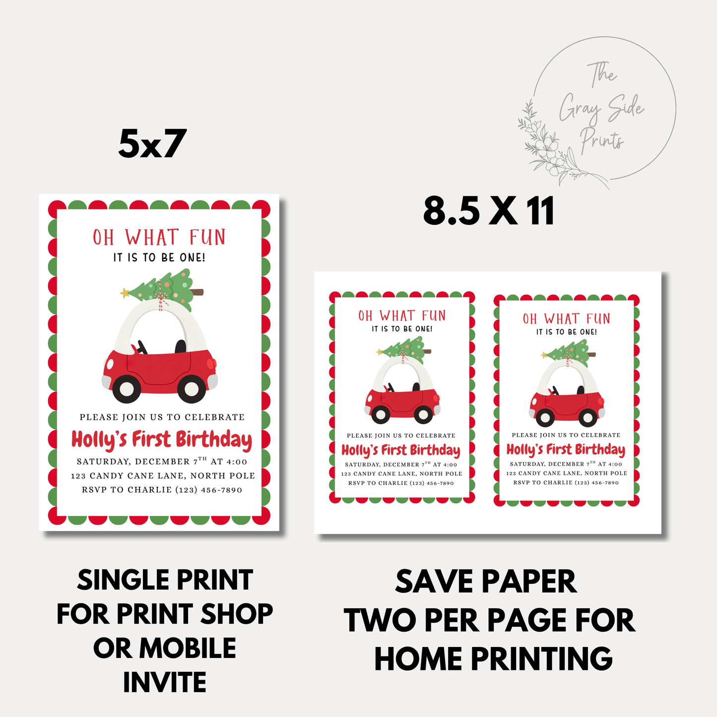 Oh What Fun It Is To Be One Birthay Invitation