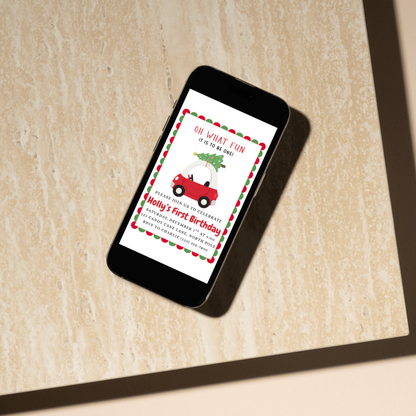 Oh What Fun It Is To Be One Birthay Invitation