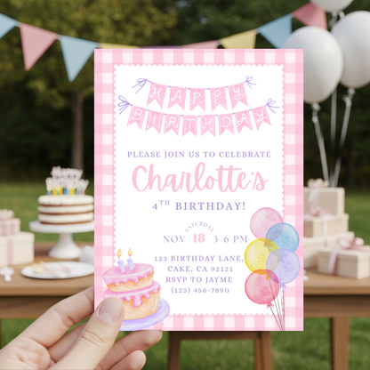 Pastel Birthday Invitation