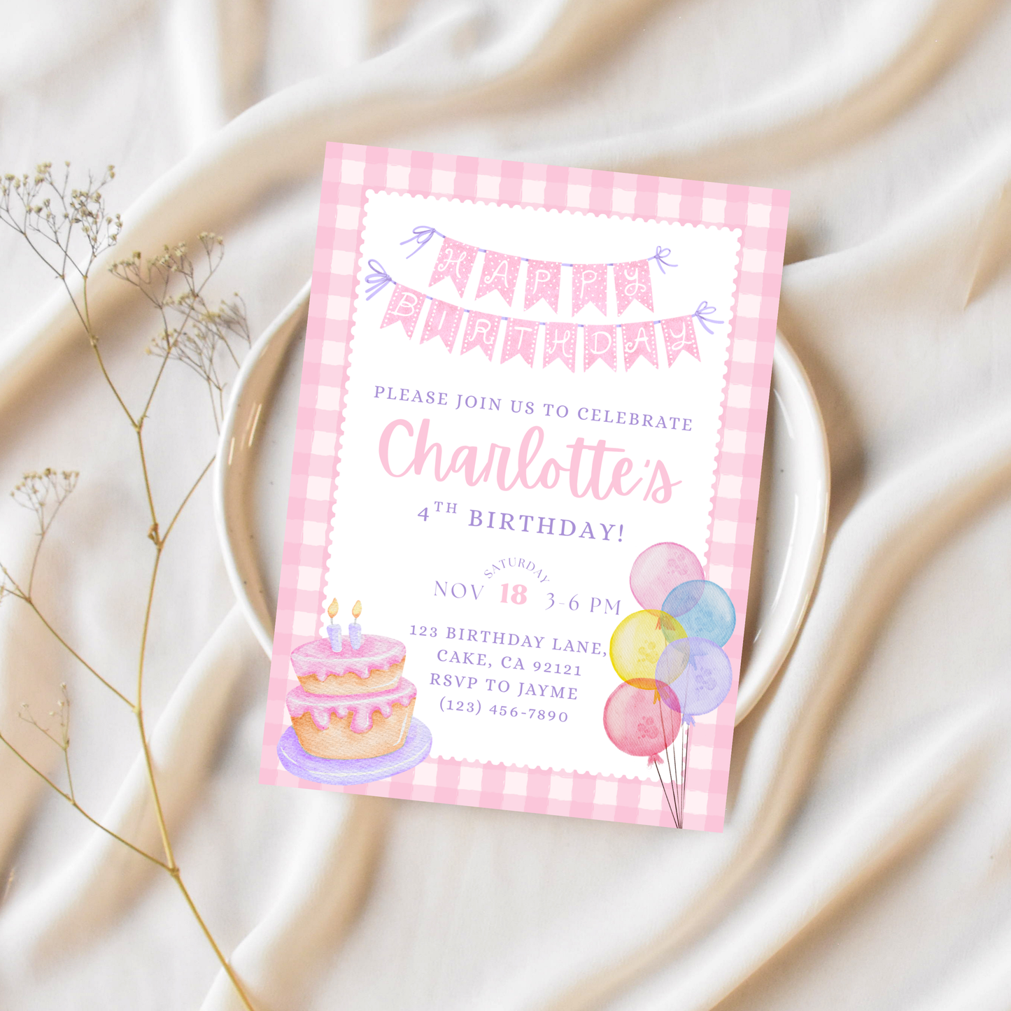 Pastel Birthday Invitation