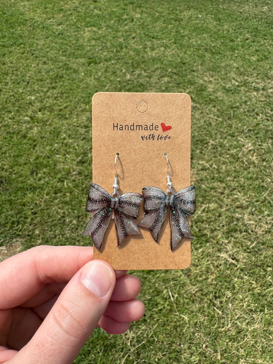 Baseball Bow Earrings