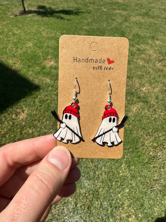 Hockey Ghost Earrings