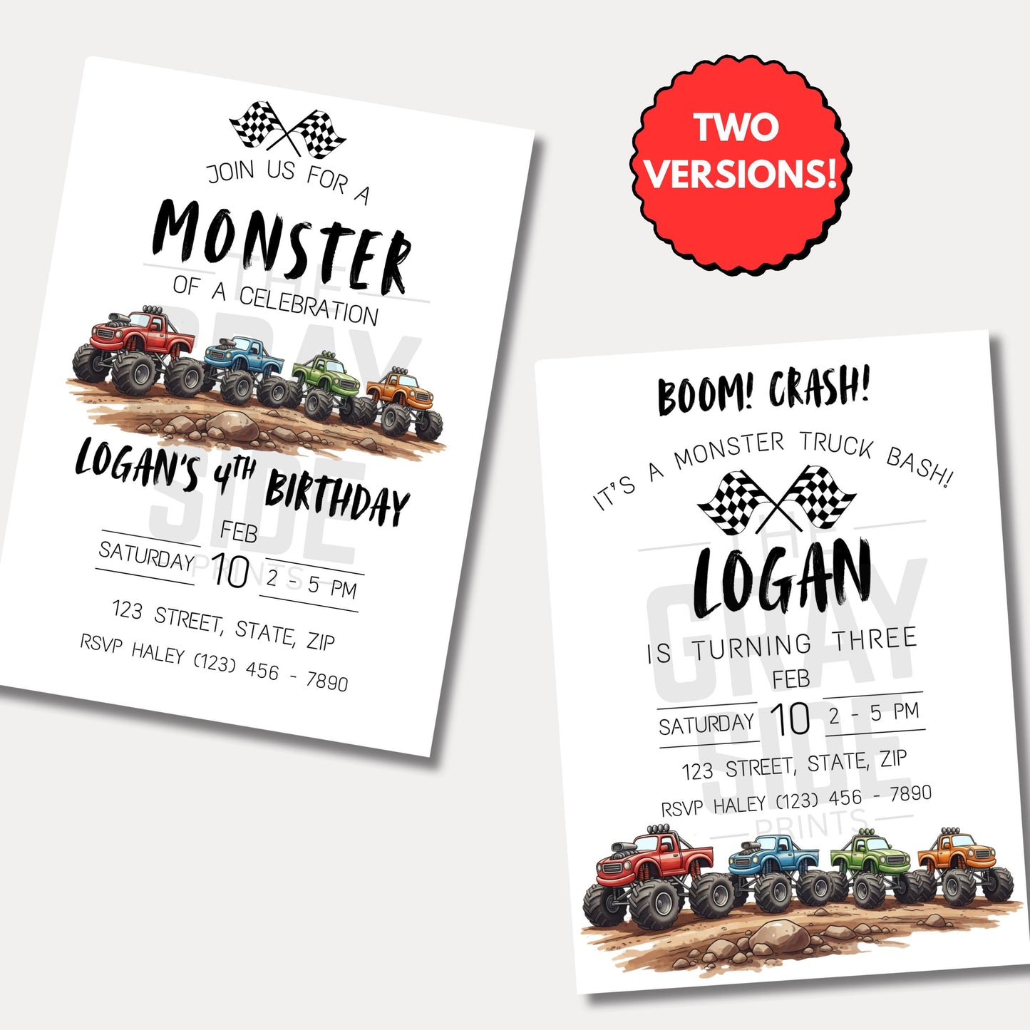 Monster Truck Birthday Invitation Editable Monster Jam Party Invite Instant Download Boys Truck Birthday Template Crush Party Theme