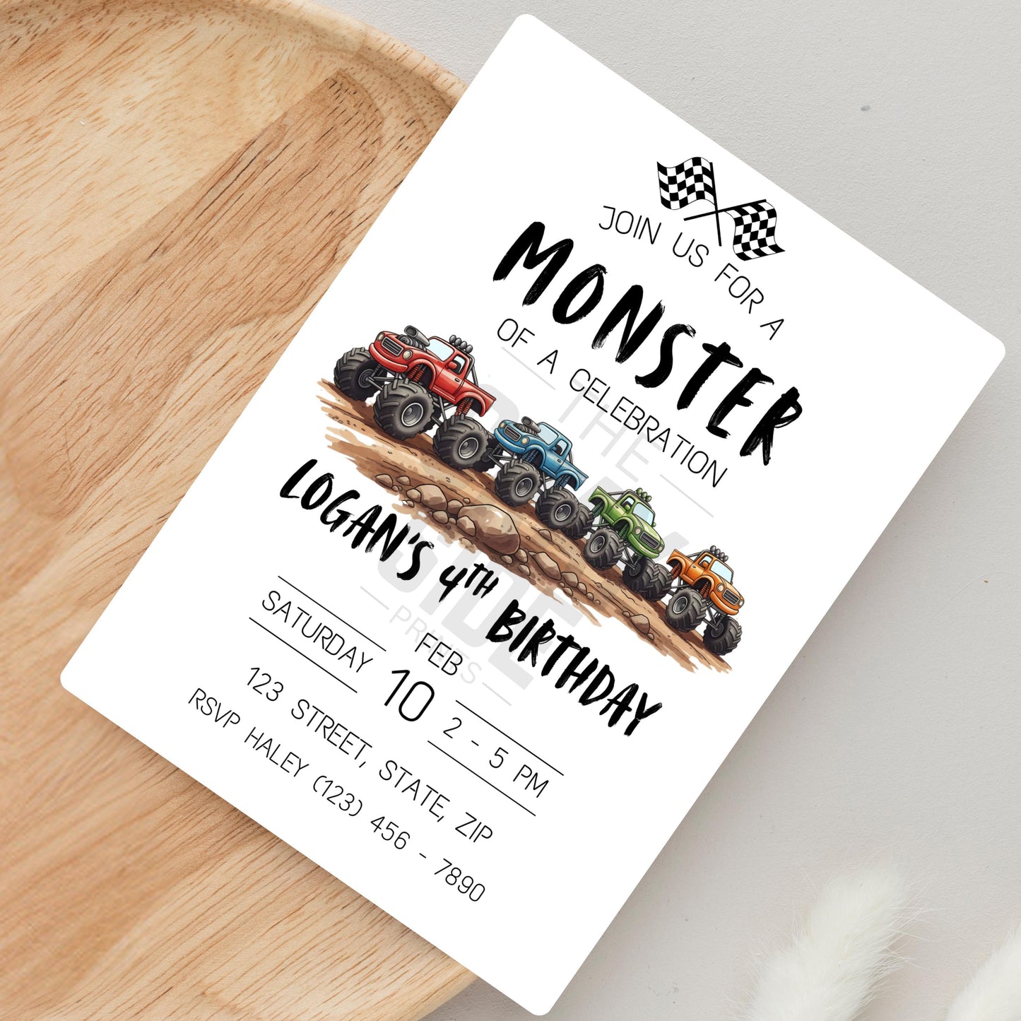 Monster Truck Birthday Invitation Editable Monster Jam Party Invite Instant Download Boys Truck Birthday Template Crush Party Theme