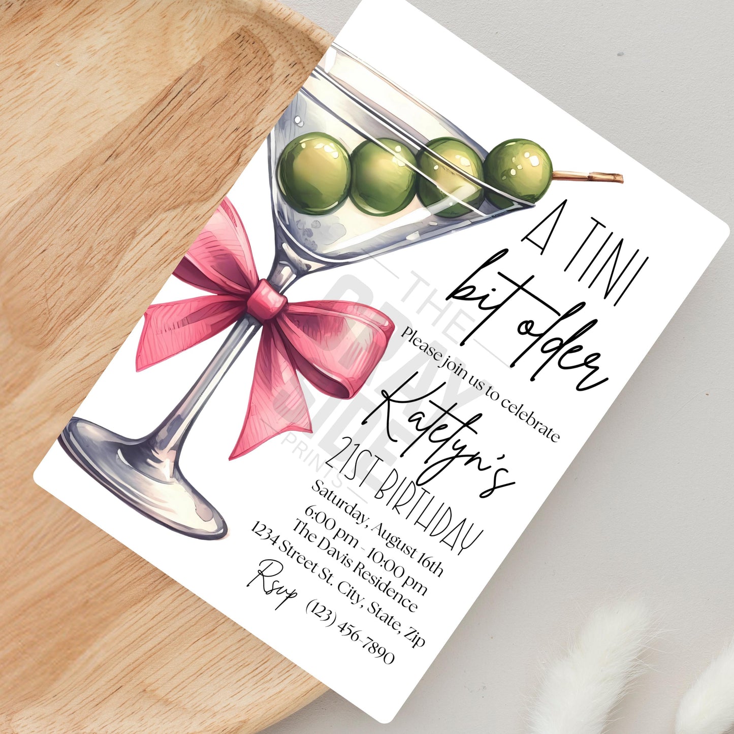 A Tini Bit Older 21st Birthday Invitation Martini Cocktail Party Invite  Editable 21st Birthday Template Instant Download  Digital Invite