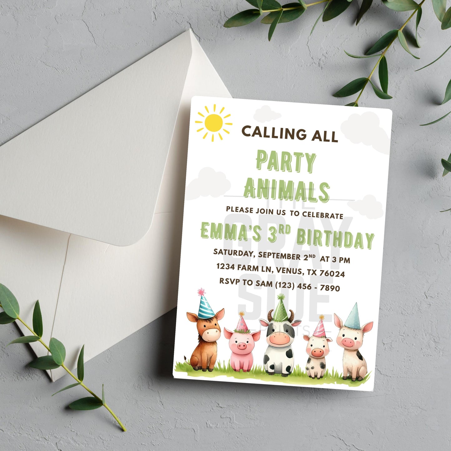 Calling All Party Animals Birthday Invitation Farm Animal Party Invite Editable Barnyard Birthday Template Instant Download Digital Invite