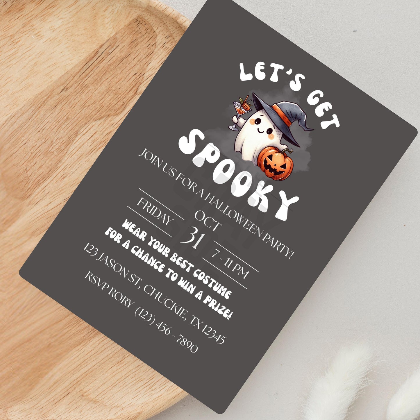 Let's Get Spooky Halloween Party Invitation  Costume Contest Invite Printable Halloween Invite Halloween Invitation