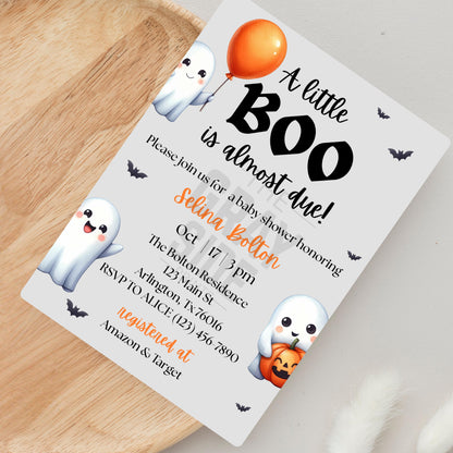 A Little Boo Baby Shower Invitation Halloween Baby Shower Invite Gender Neutral Baby Shower Printable Editable Baby Shower Invitation