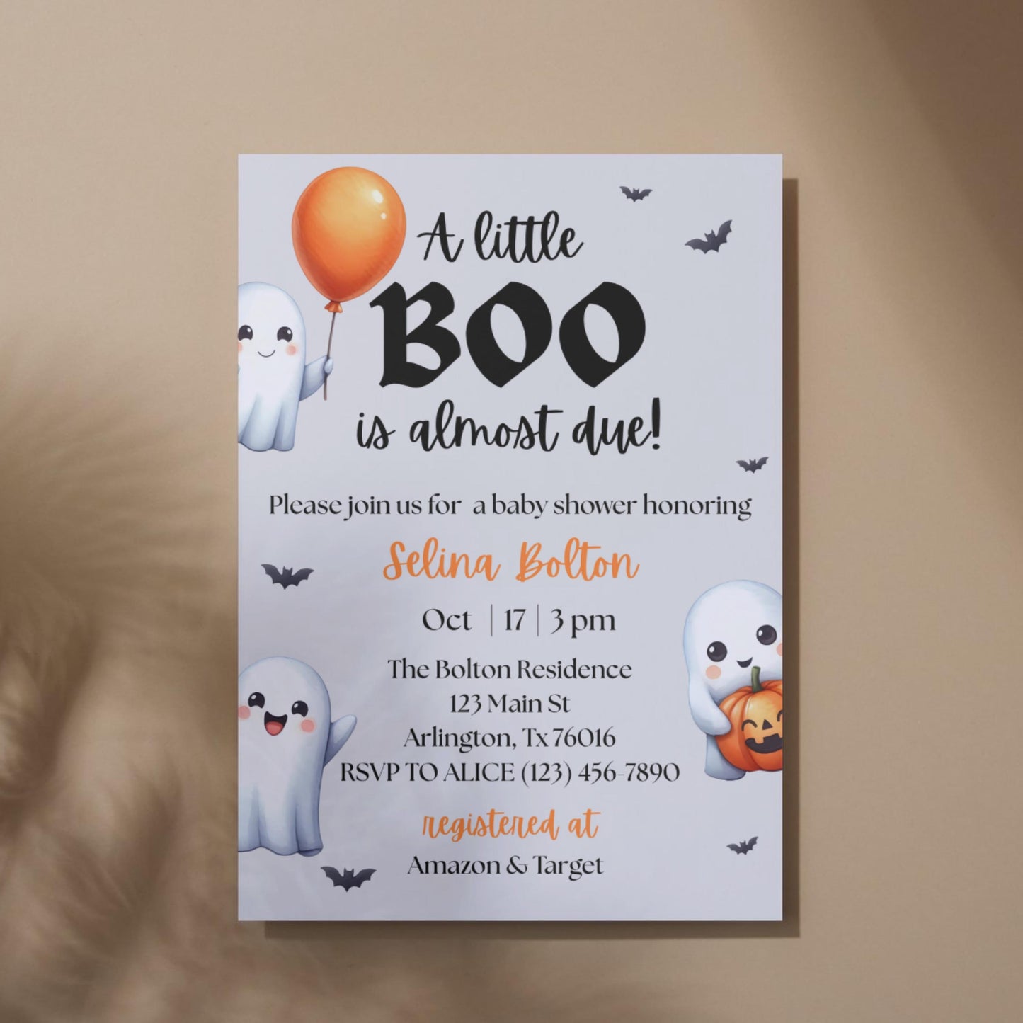 A Little Boo Baby Shower Invitation Halloween Baby Shower Invite Gender Neutral Baby Shower Printable Editable Baby Shower Invitation