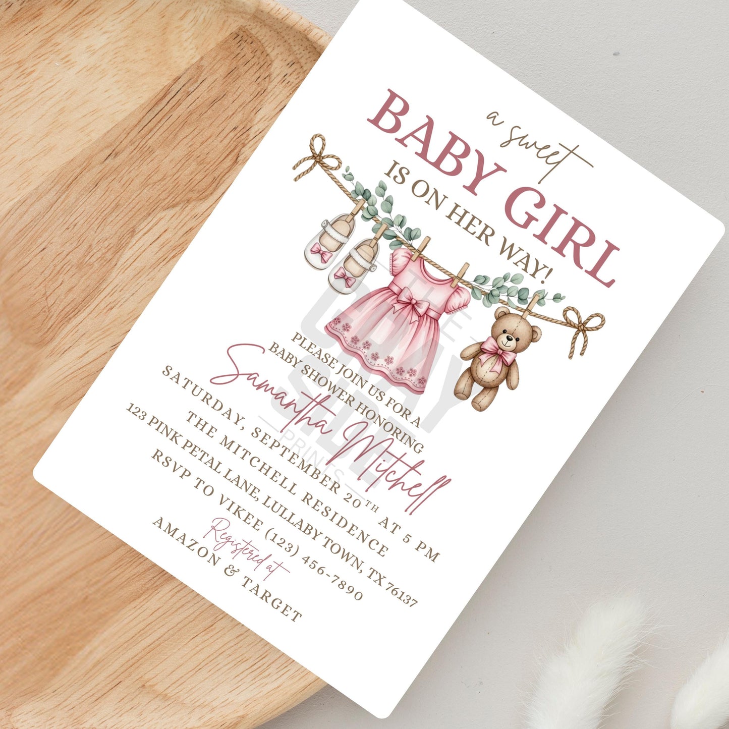 Boho Girl Baby Shower Invitation Boho Baby Invite Editable Instant Download Digital Invitation Girl Baby Shower Sweet Baby Girl Invite