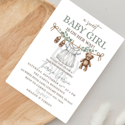 Boho Girl Baby Shower Invitation Baby Girl Baby Shower Boho Baby Shower Editable Instant Download Baby Shower Invite Girl Baby Invitation