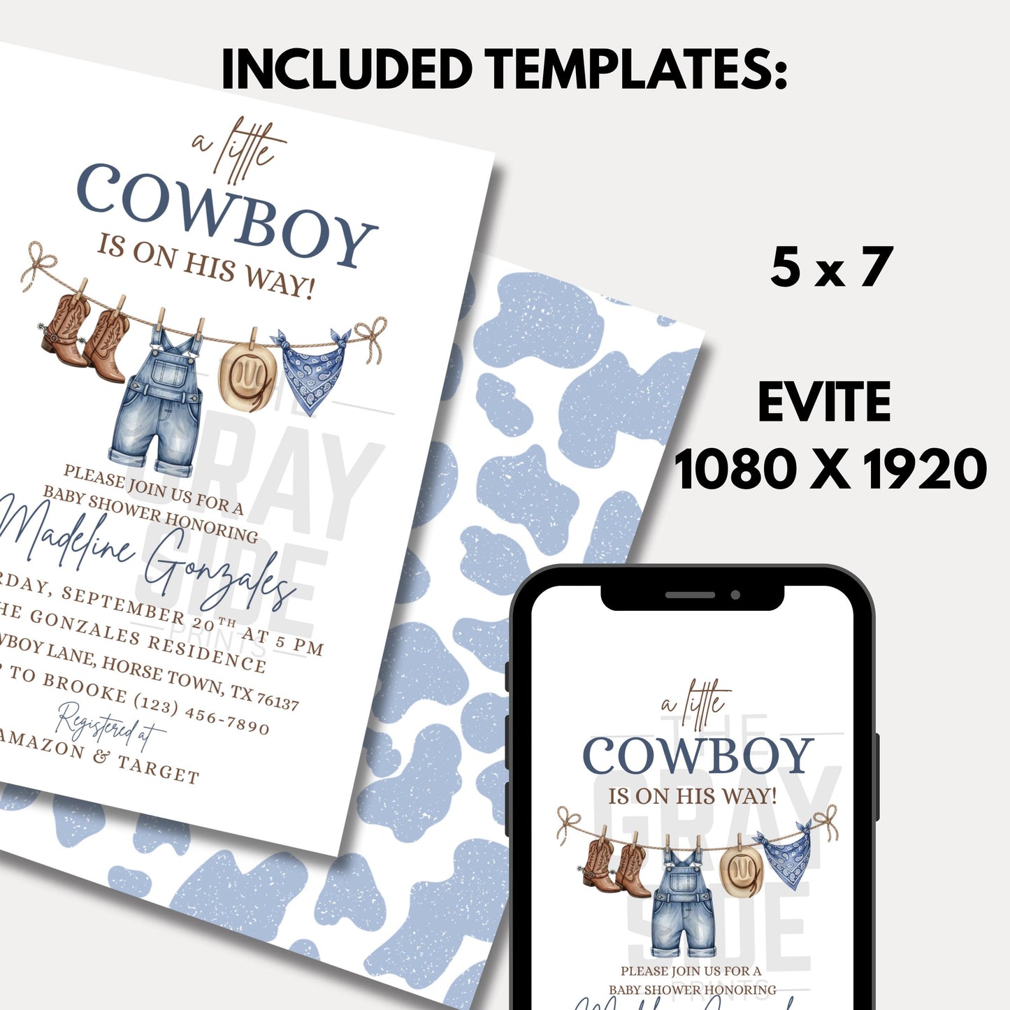 Cowboy Baby Shower Invitation Template little Cowboy Is On The Way Invite Cowboy Baby Shower Digital Download Baby Shower Template Boy Baby