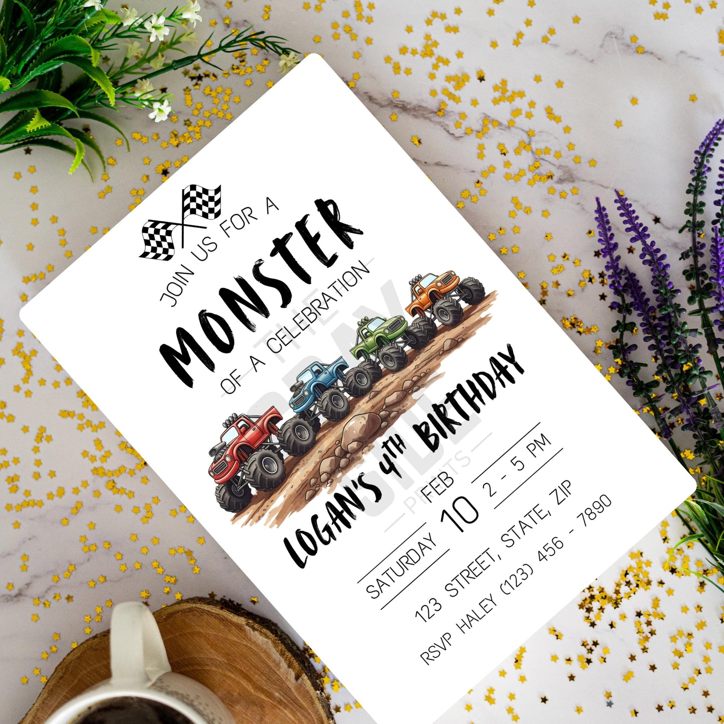 Monster Truck Birthday Invitation Editable Monster Jam Party Invite Instant Download Boys Truck Birthday Template Crush Party Theme