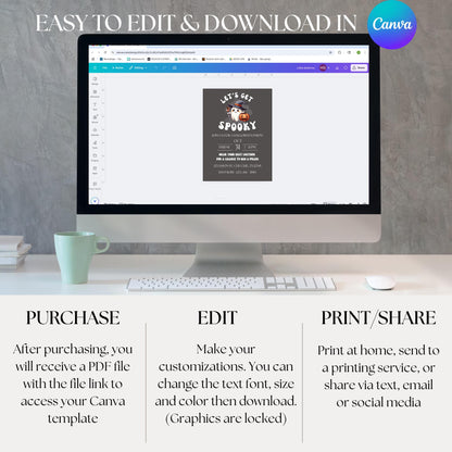 Let's Get Spooky Halloween Party Invitation  Costume Contest Invite Printable Halloween Invite Halloween Invitation