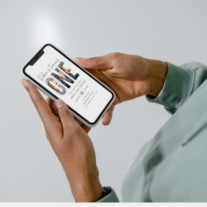 Editable First Birthday Invitation 1st Birthday Party Invite Minimalist Boho 1st Boy Birthday Girl Birthday Instant Digital Download One