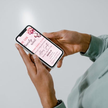 We Can Bearly Wait Baby Shower Invite Girl Pink Baby Shower Invite Template  Editable Canva Baby Invite Instant Download Printable Invite