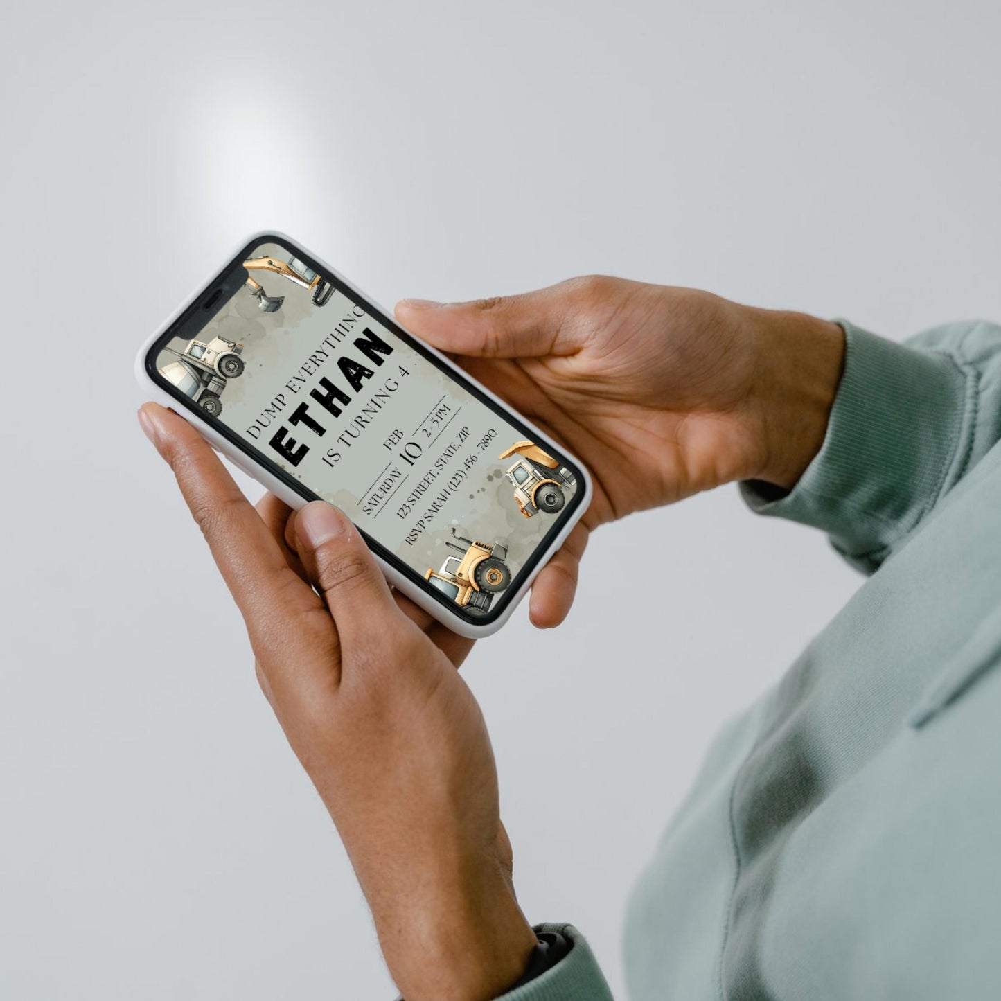 Dump Everything Birthday Invitation Construction Truck Party Invite Editable Template with Dump Trucks & Diggers Instant Download Invitation