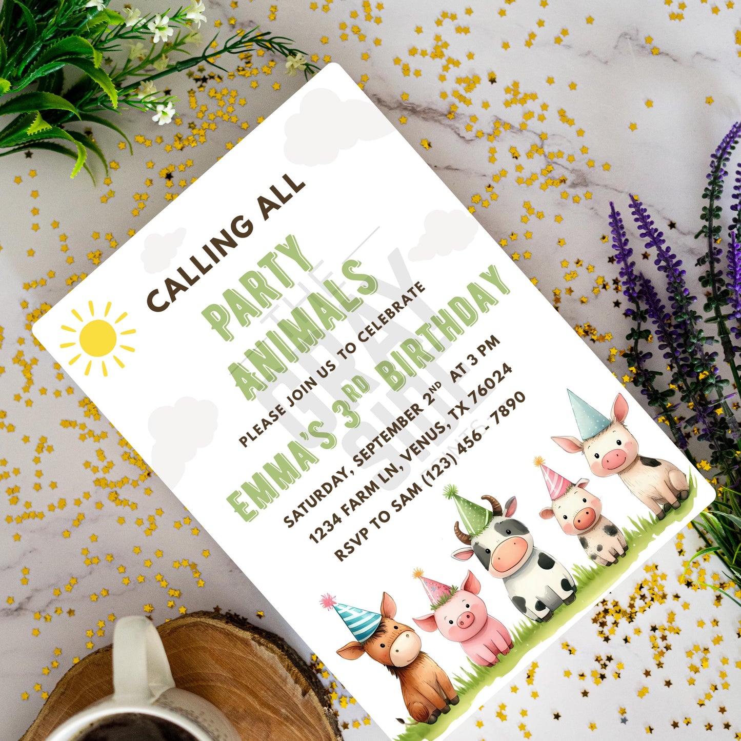 Calling All Party Animals Birthday Invitation Farm Animal Party Invite Editable Barnyard Birthday Template Instant Download Digital Invite