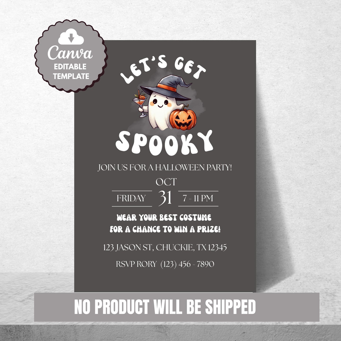 Let&#39;s Get Spooky Halloween Party Invitation  Costume Contest Invite Printable Halloween Invite Halloween Invitation