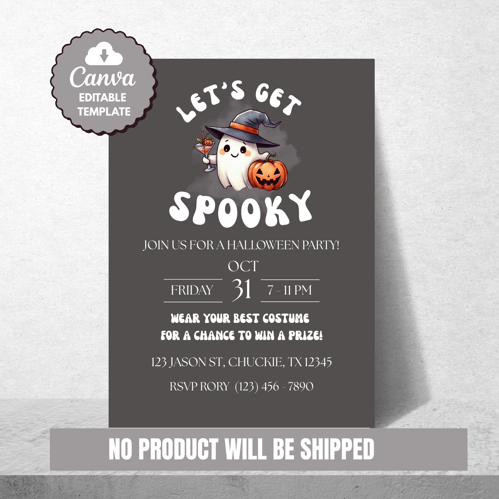 Let&#39;s Get Spooky Halloween Party Invitation  Costume Contest Invite Printable Halloween Invite Halloween Invitation