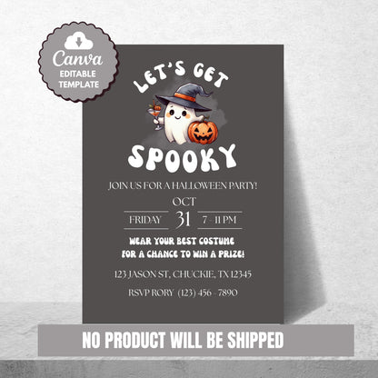 Let&#39;s Get Spooky Halloween Party Invitation  Costume Contest Invite Printable Halloween Invite Halloween Invitation