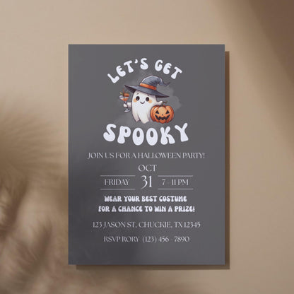 Let's Get Spooky Halloween Party Invitation  Costume Contest Invite Printable Halloween Invite Halloween Invitation