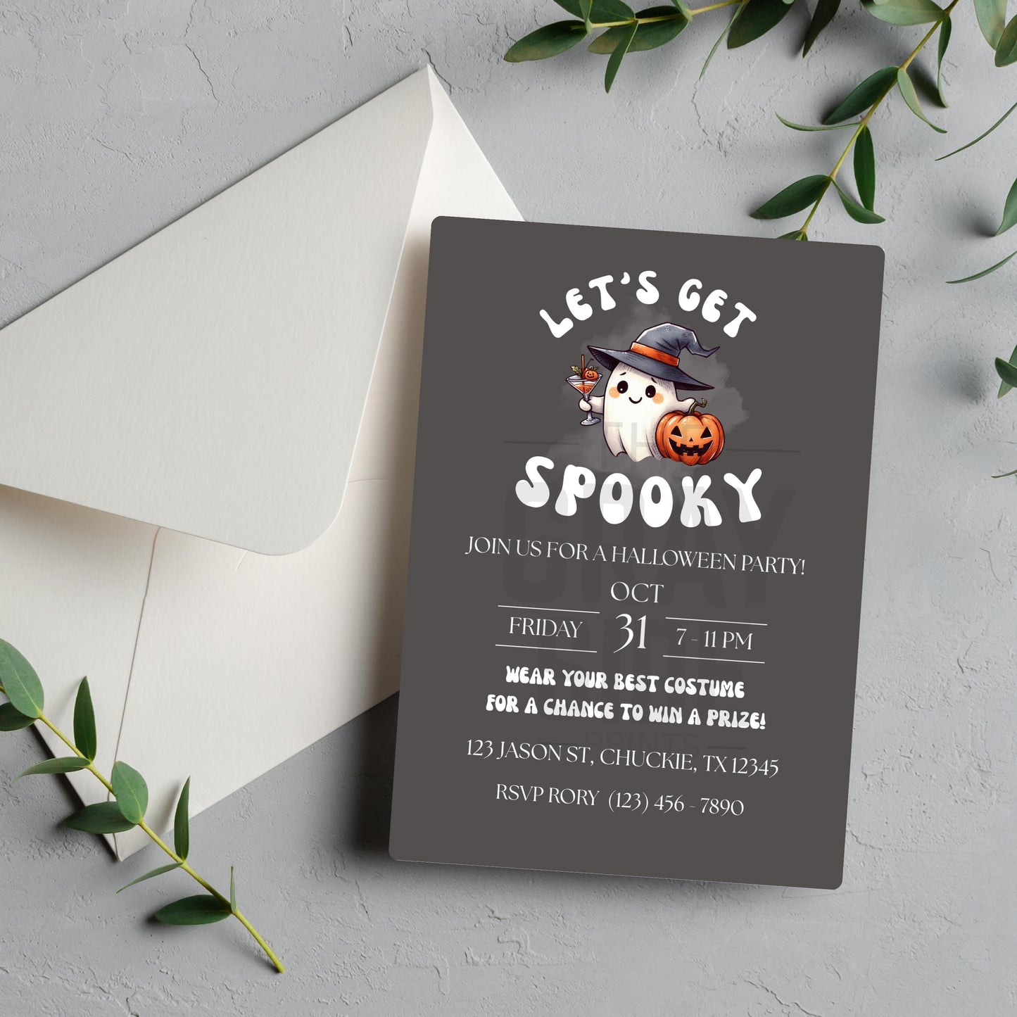 Let's Get Spooky Halloween Party Invitation  Costume Contest Invite Printable Halloween Invite Halloween Invitation