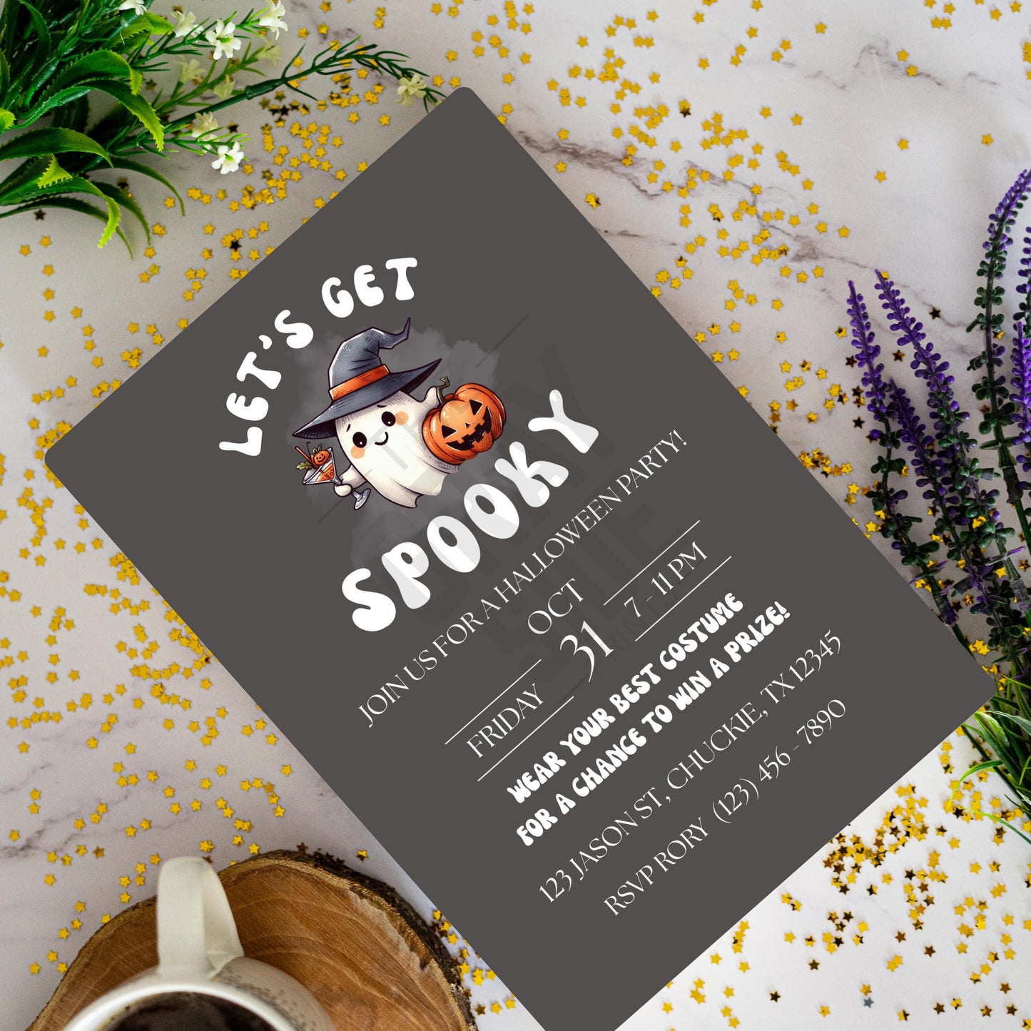 Let's Get Spooky Halloween Party Invitation  Costume Contest Invite Printable Halloween Invite Halloween Invitation