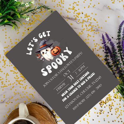 Let's Get Spooky Halloween Party Invitation  Costume Contest Invite Printable Halloween Invite Halloween Invitation