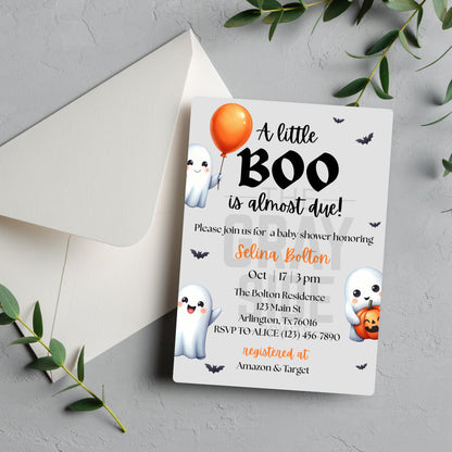 A Little Boo Baby Shower Invitation Halloween Baby Shower Invite Gender Neutral Baby Shower Printable Editable Baby Shower Invitation