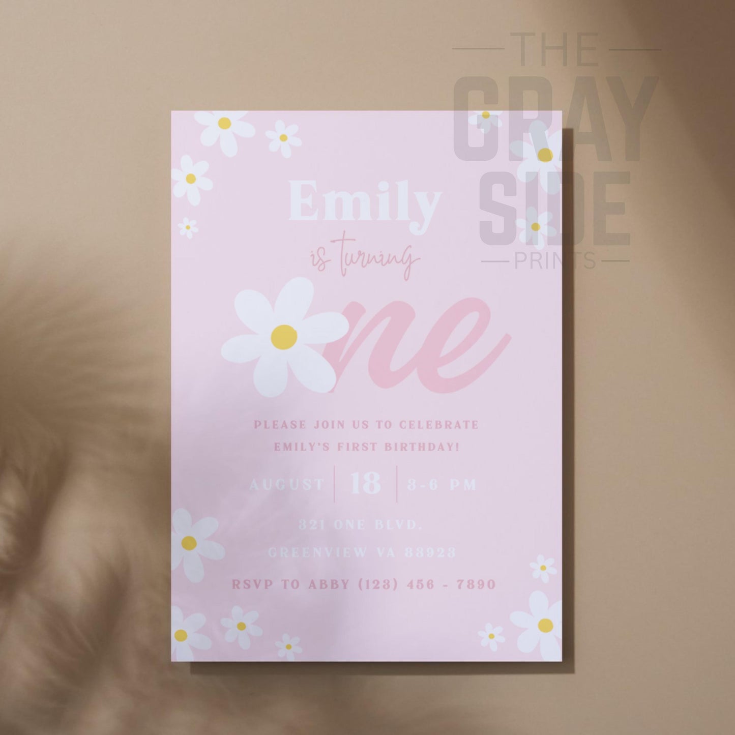 Daisy First Birthday Invitation Retro Daisy 1st Birthday Invite Groovy Daisy Boho Girl Birthday Invite Editable Instant Digital Download