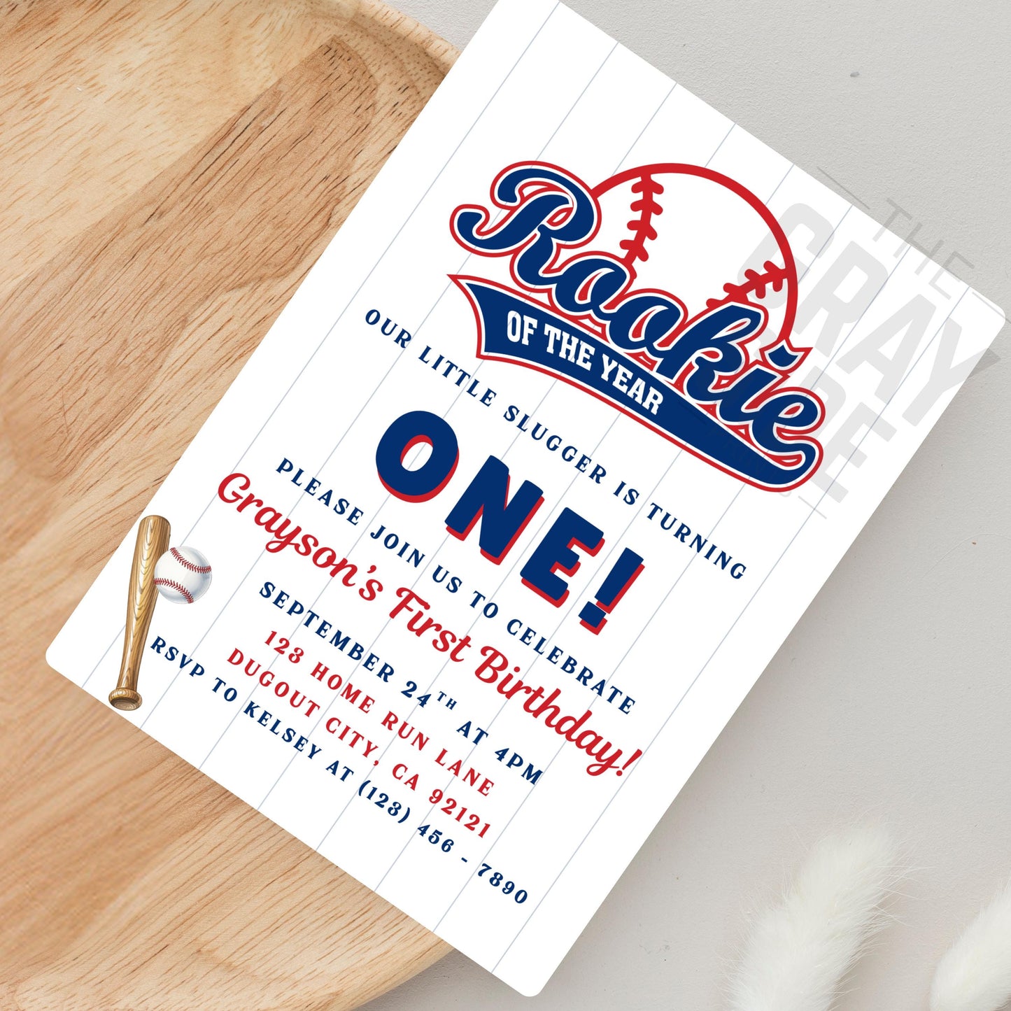 First Birthday Invite Baseball  Rookie of the Year Birthday Invitation Rookie Birthday Invite Rookie Year Invite 1st Birthday Invite