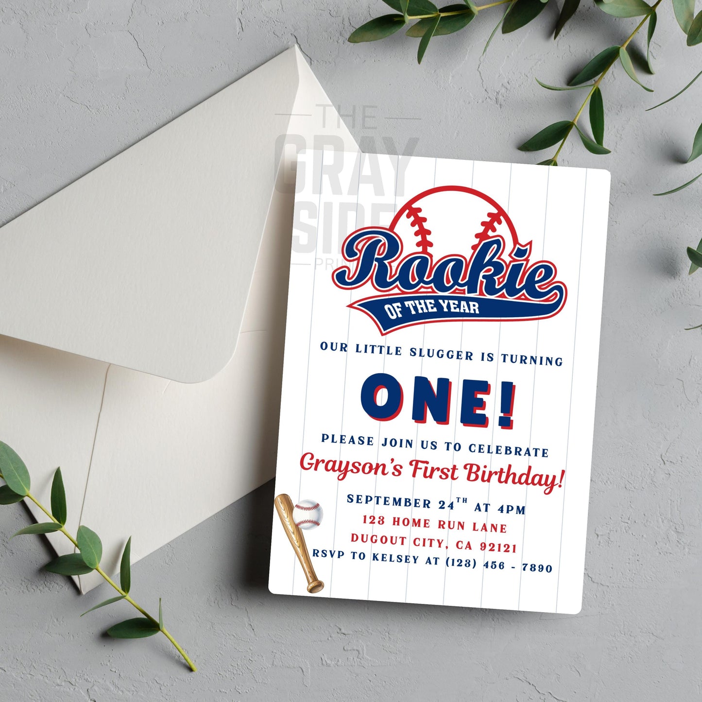 First Birthday Invite Baseball  Rookie of the Year Birthday Invitation Rookie Birthday Invite Rookie Year Invite 1st Birthday Invite