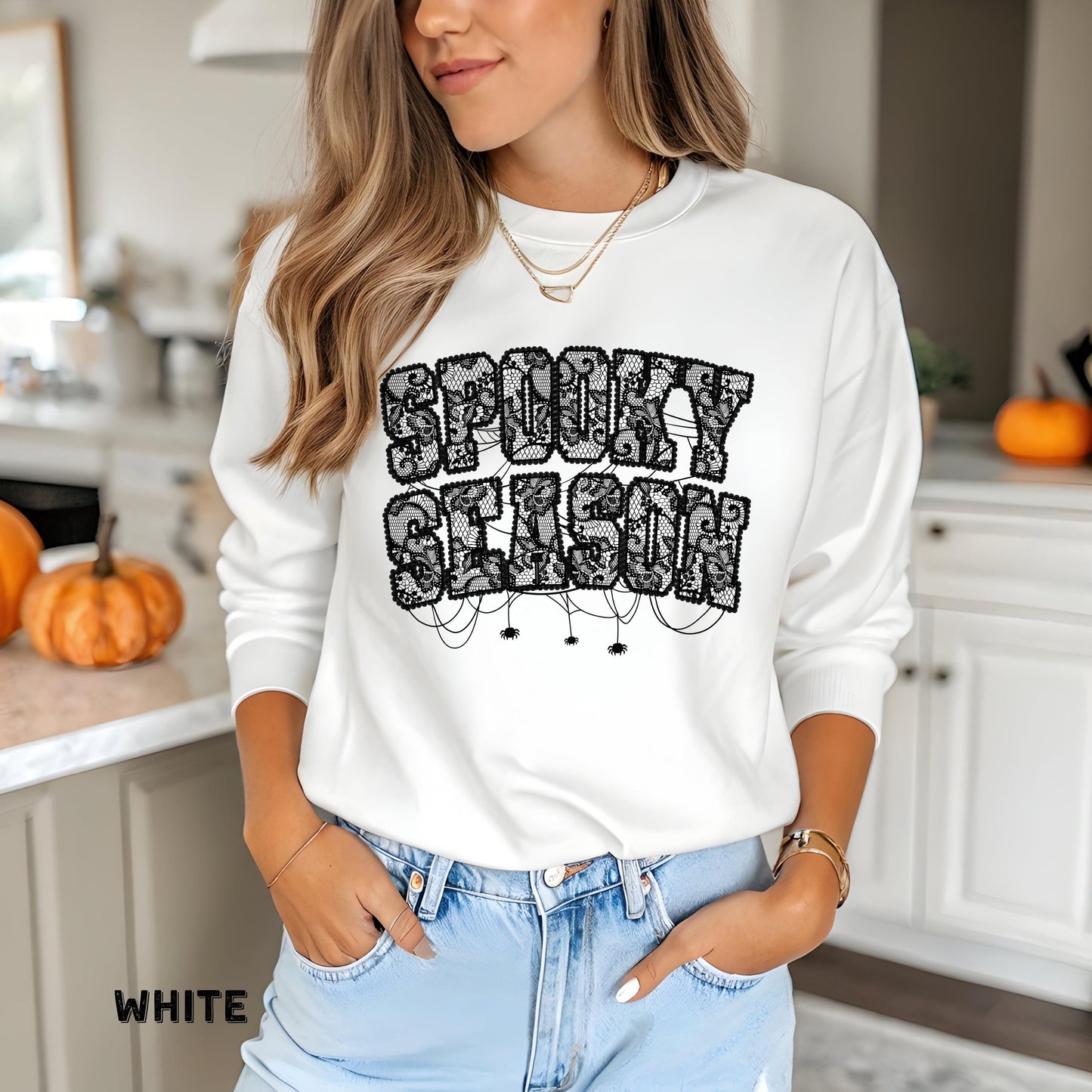 Cute Spooky Season Sweatshirt Halloween Sweatshirt  Womens Halloween Sweatshirt Cute Fall Sweater Womens Crewneck Spooky Season Crewneck