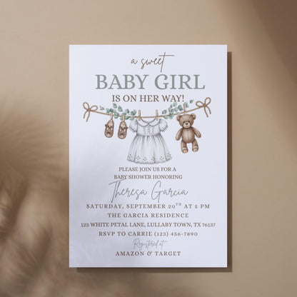 Boho Girl Baby Shower Invitation Baby Girl Baby Shower Boho Baby Shower Editable Instant Download Baby Shower Invite Girl Baby Invitation