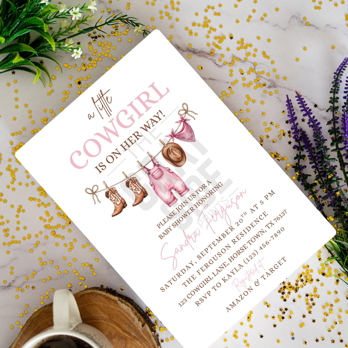 Pink Cowgirl Baby Shower Invitation Template Baby Shower Invite A Little Cowgirl is on the Way Invite  Western Baby Shower Girl Baby Shower