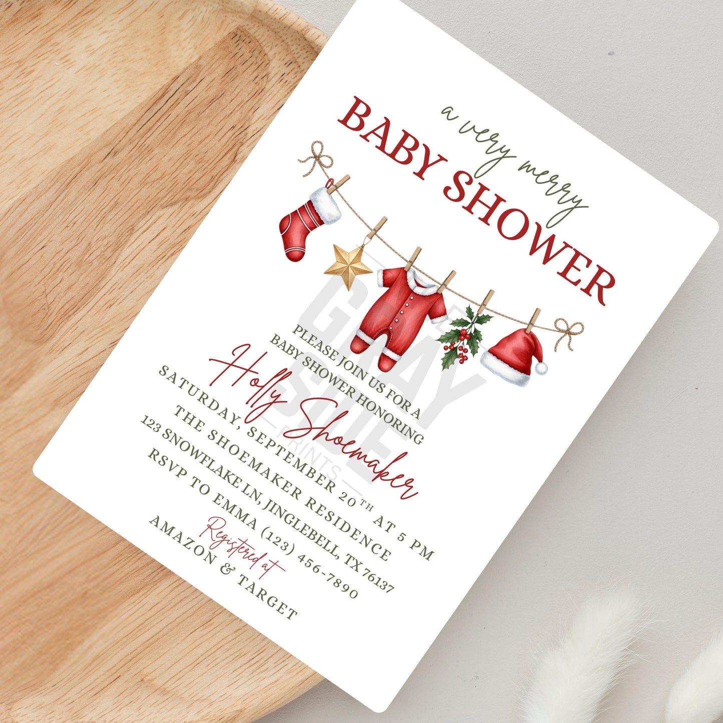 Very Merry Baby Shower Christmas Baby Shower Invite Holiday Baby Shower Gender Neutral Baby Shower Boy Baby Shower Girl Baby Shower