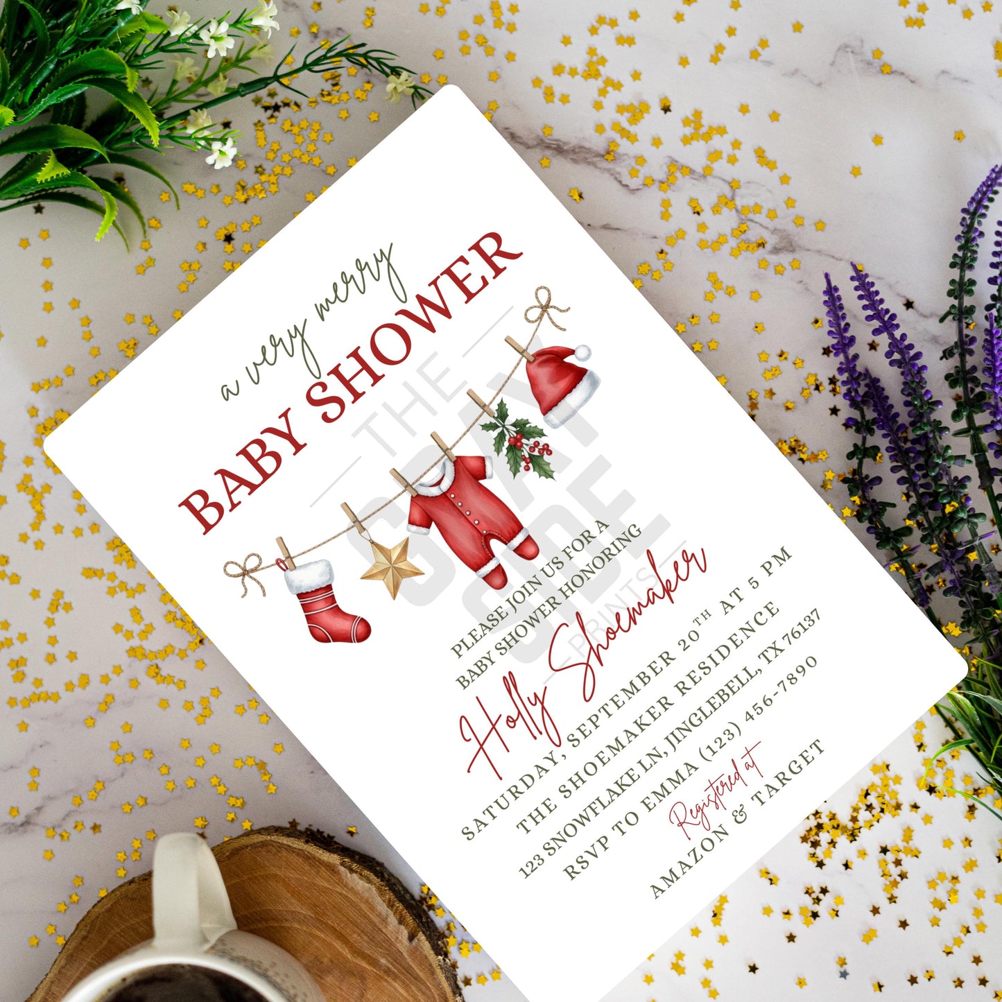 Very Merry Baby Shower Christmas Baby Shower Invite Holiday Baby Shower Gender Neutral Baby Shower Boy Baby Shower Girl Baby Shower