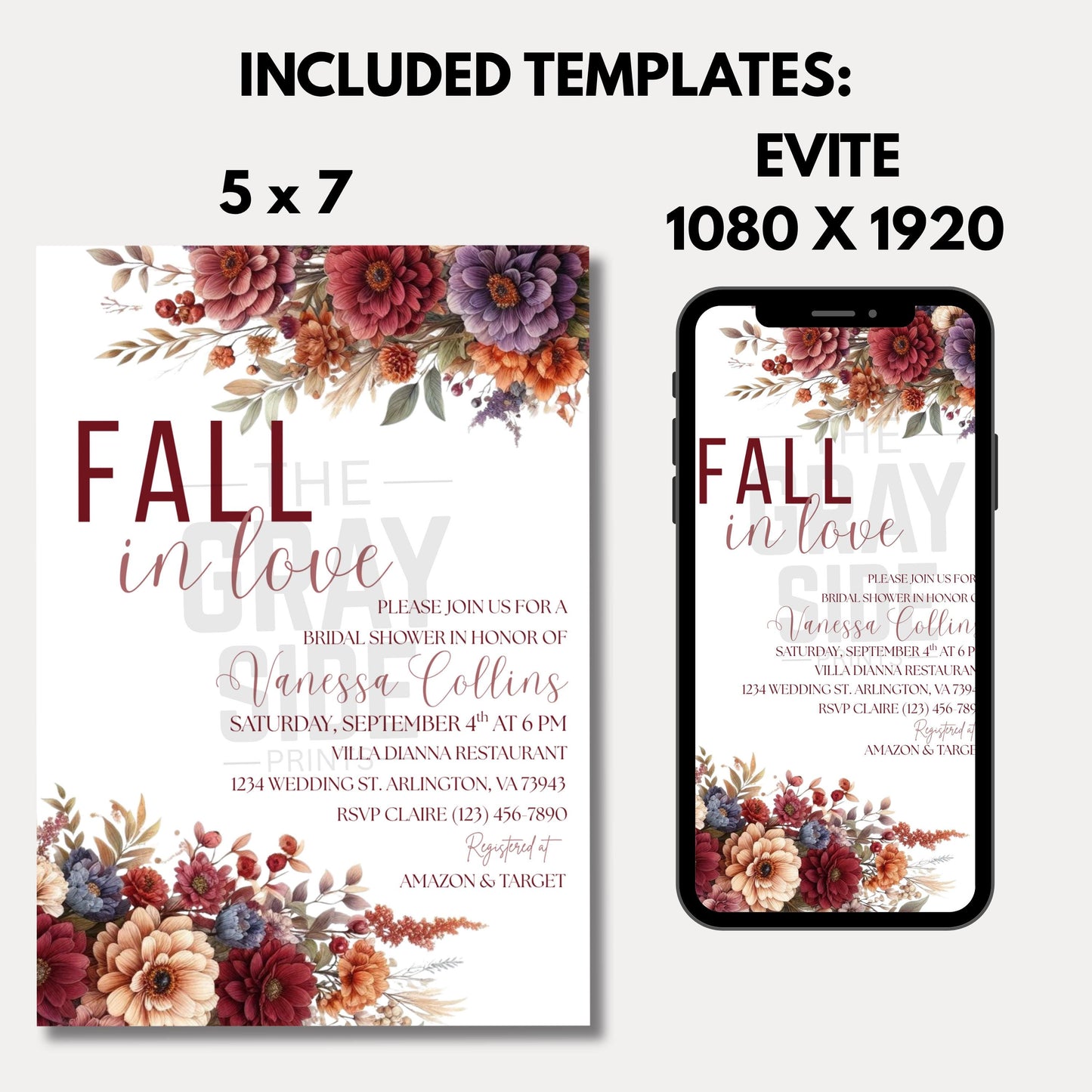 Fall in Love Bridal Shower Invitation Fall Pumpkin Bridal Shower Invite Editable Bridal Shower Invite Fall Bridal Shower Printable Invite