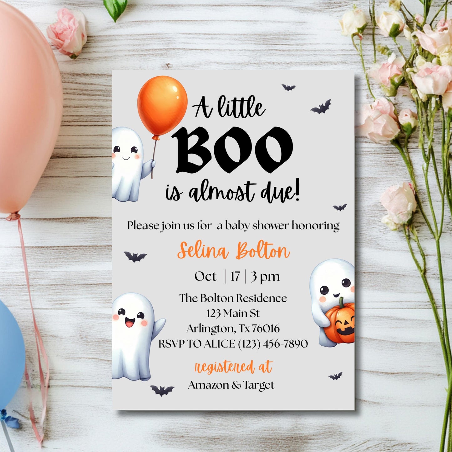 A Little Boo Baby Shower Invitation Halloween Baby Shower Invite Gender Neutral Baby Shower Printable Editable Baby Shower Invitation