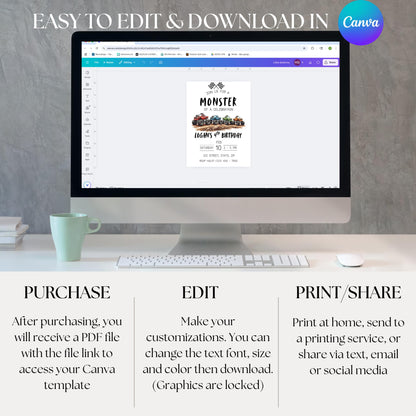 Monster Truck Birthday Invitation Editable Monster Jam Party Invite Instant Download Boys Truck Birthday Template Crush Party Theme