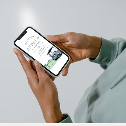 Let’s Par-Tee Birthday Invitation Boy Birthday Invite Golf Birthday Party Blue Invitation Canva Template Editable Invitation Boys Invite