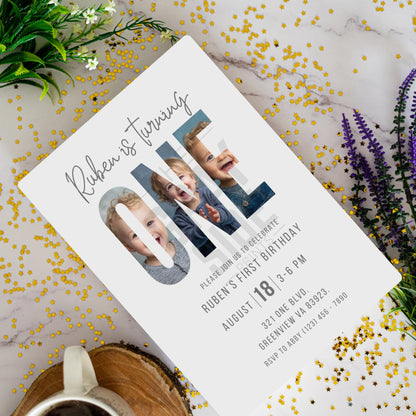 Editable First Birthday Invitation 1st Birthday Party Invite Minimalist Boho 1st Boy Birthday Girl Birthday Instant Digital Download One