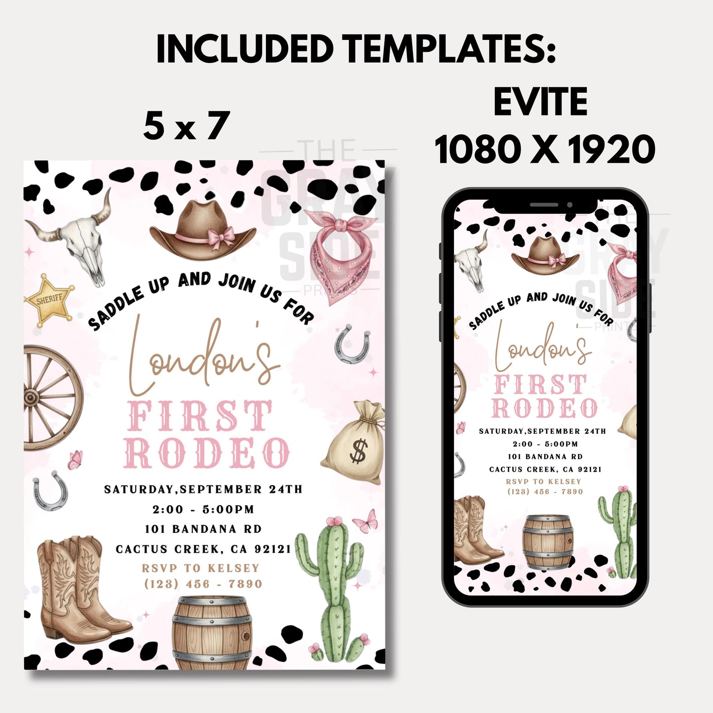 First Rodeo Birthday Invitation Editable Pink Rodeo 1st Birthday Invite Cowgirl Invite First Rodeo Invite Invite Template Girl 1st Birthday