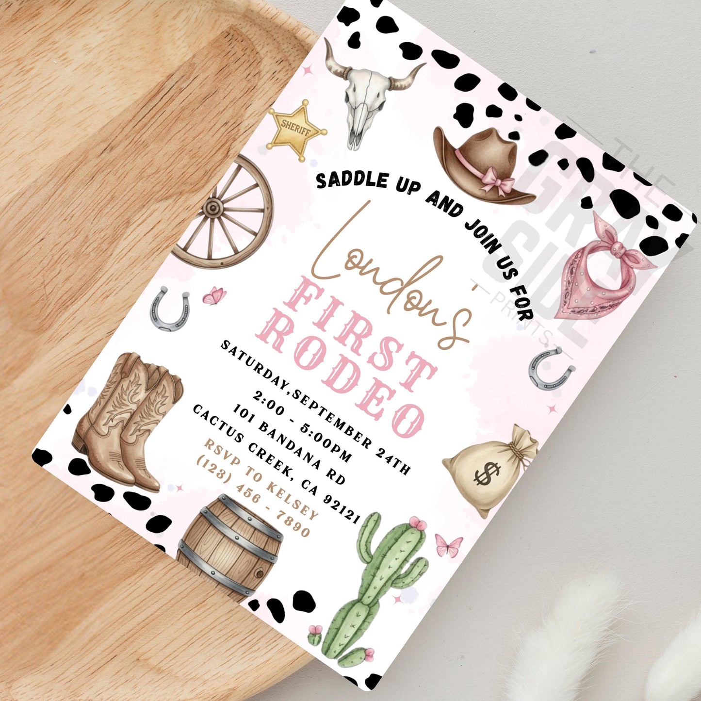 First Rodeo Birthday Invitation Editable Pink Rodeo 1st Birthday Invite Cowgirl Invite First Rodeo Invite Invite Template Girl 1st Birthday