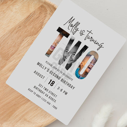 Second Birthday Invitation Gender Neutral Birthday Invite Customizable Invitation 2nd Birthday Invitation Boy Birthday Girl Birthday