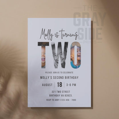 Second Birthday Invitation Gender Neutral Birthday Invite Customizable Invitation 2nd Birthday Invitation Boy Birthday Girl Birthday